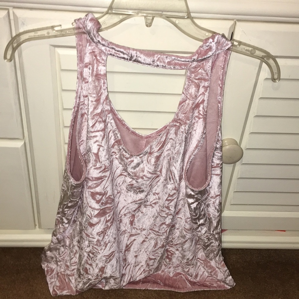 Pink velvet top